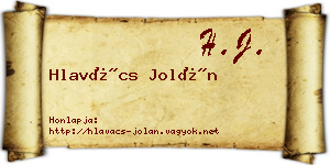 Hlavács Jolán névjegykártya