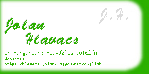 jolan hlavacs business card